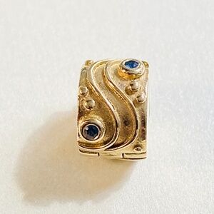 Pandora Retired 14K Gold Babbling Brook Clip with Sapphires - 750418SA